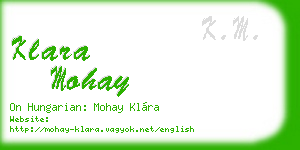 klara mohay business card